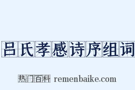 吕氏孝感诗序组词是什么意思的图片